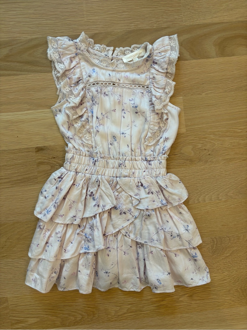 LoveShackFancy Girls Floral Tiered Ruffle Dress